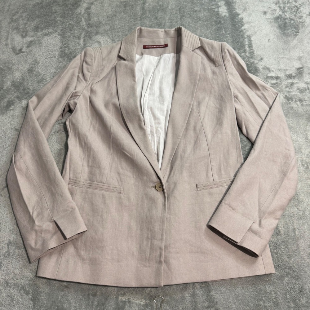 Comptoir Des Cotonniers Linen Blend Blazer Single Button Jacket Size 38 US 6